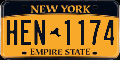 NY license plate HEN1174