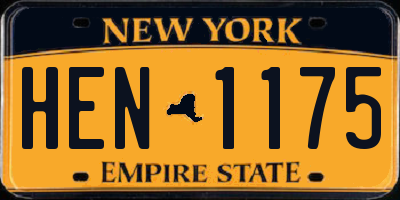 NY license plate HEN1175