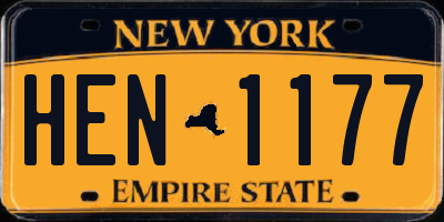 NY license plate HEN1177
