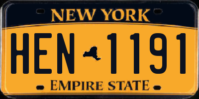 NY license plate HEN1191