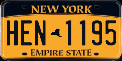 NY license plate HEN1195