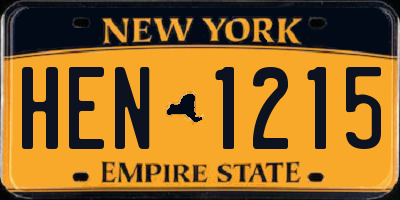 NY license plate HEN1215