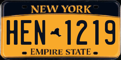 NY license plate HEN1219