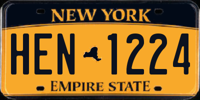 NY license plate HEN1224