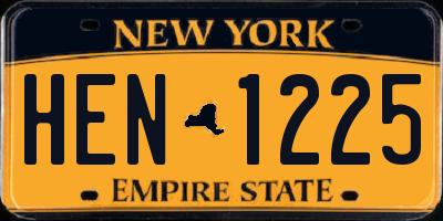 NY license plate HEN1225