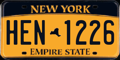 NY license plate HEN1226