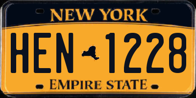 NY license plate HEN1228