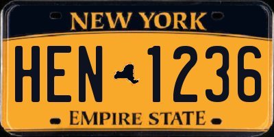 NY license plate HEN1236