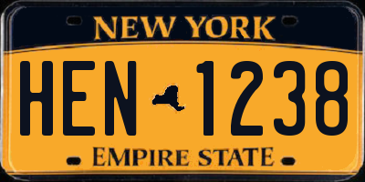 NY license plate HEN1238
