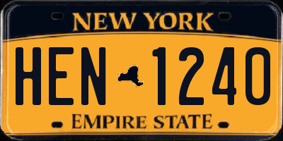 NY license plate HEN1240