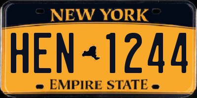 NY license plate HEN1244