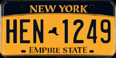 NY license plate HEN1249