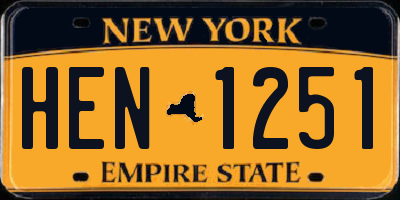 NY license plate HEN1251