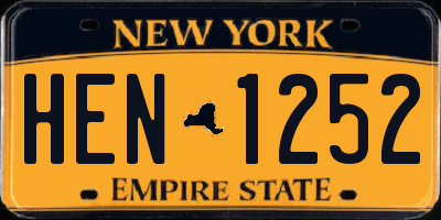 NY license plate HEN1252