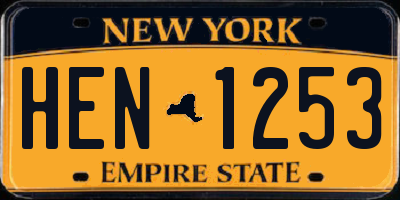 NY license plate HEN1253