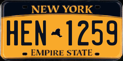 NY license plate HEN1259
