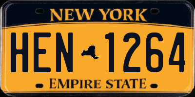 NY license plate HEN1264