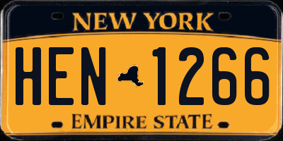 NY license plate HEN1266