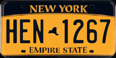 NY license plate HEN1267