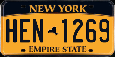 NY license plate HEN1269