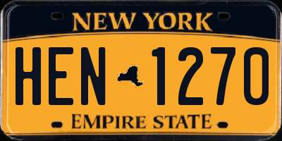 NY license plate HEN1270