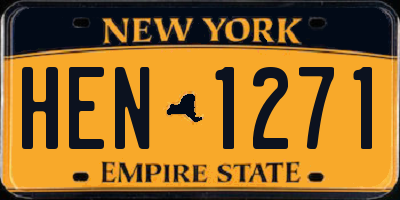 NY license plate HEN1271