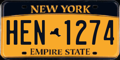 NY license plate HEN1274