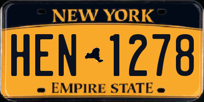 NY license plate HEN1278