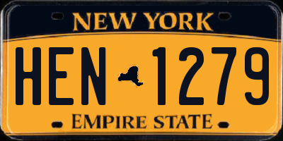 NY license plate HEN1279