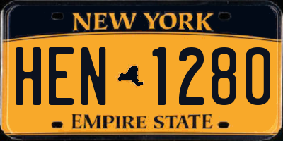 NY license plate HEN1280