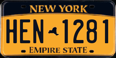 NY license plate HEN1281
