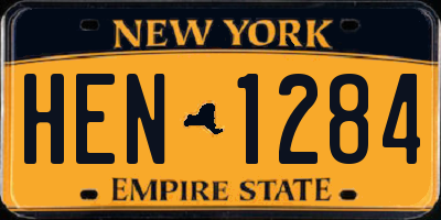 NY license plate HEN1284