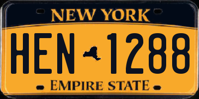 NY license plate HEN1288