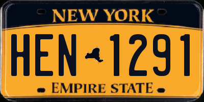 NY license plate HEN1291