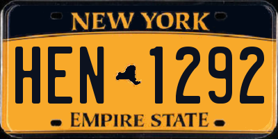 NY license plate HEN1292