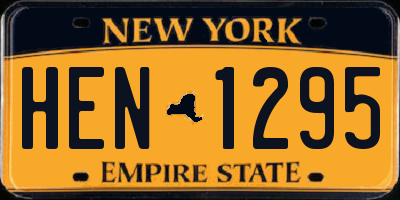 NY license plate HEN1295
