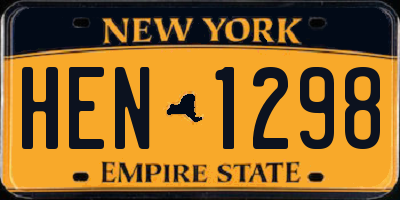 NY license plate HEN1298