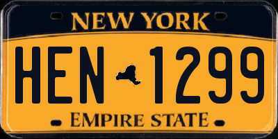 NY license plate HEN1299