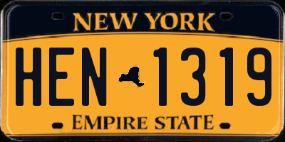 NY license plate HEN1319