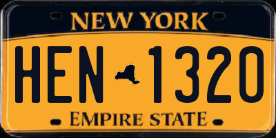 NY license plate HEN1320