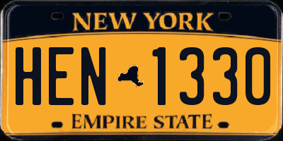 NY license plate HEN1330