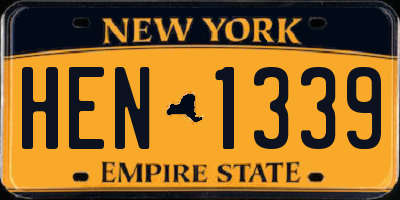NY license plate HEN1339