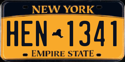 NY license plate HEN1341