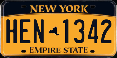 NY license plate HEN1342