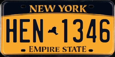 NY license plate HEN1346
