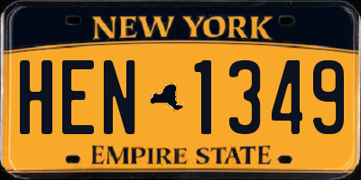 NY license plate HEN1349