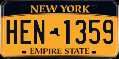 NY license plate HEN1359