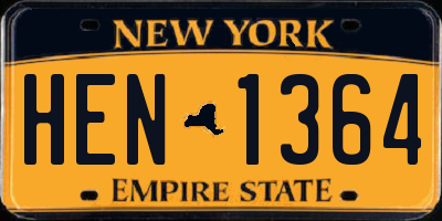 NY license plate HEN1364