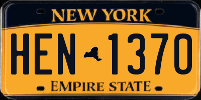 NY license plate HEN1370