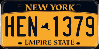 NY license plate HEN1379